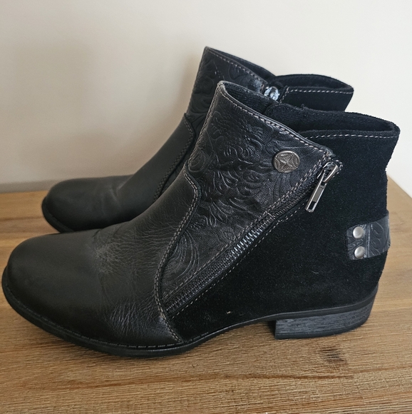 Earth Origins Shoes - Earth Origins Navigate Noah Womens Black Leather Zipper Ankle & Booties Boots